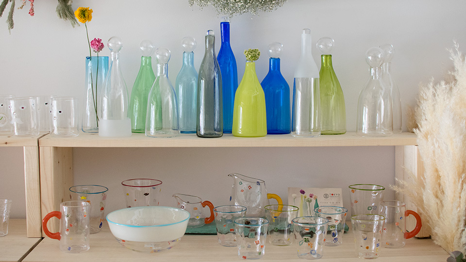 安達 寿英 toccio! glass works 花瓶 フラワーベース BUZZグラス