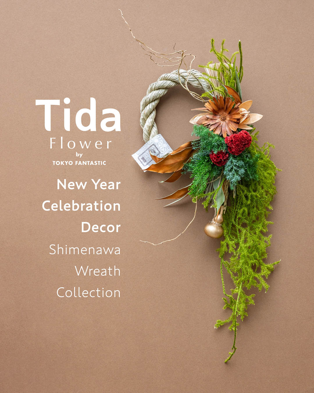 Tida Flowerの、しめ縄リース。
