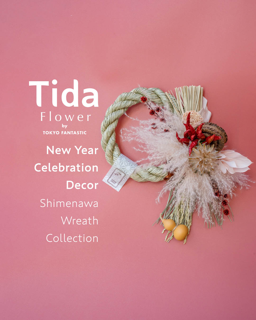 Tida Flowerの、しめ縄リース。