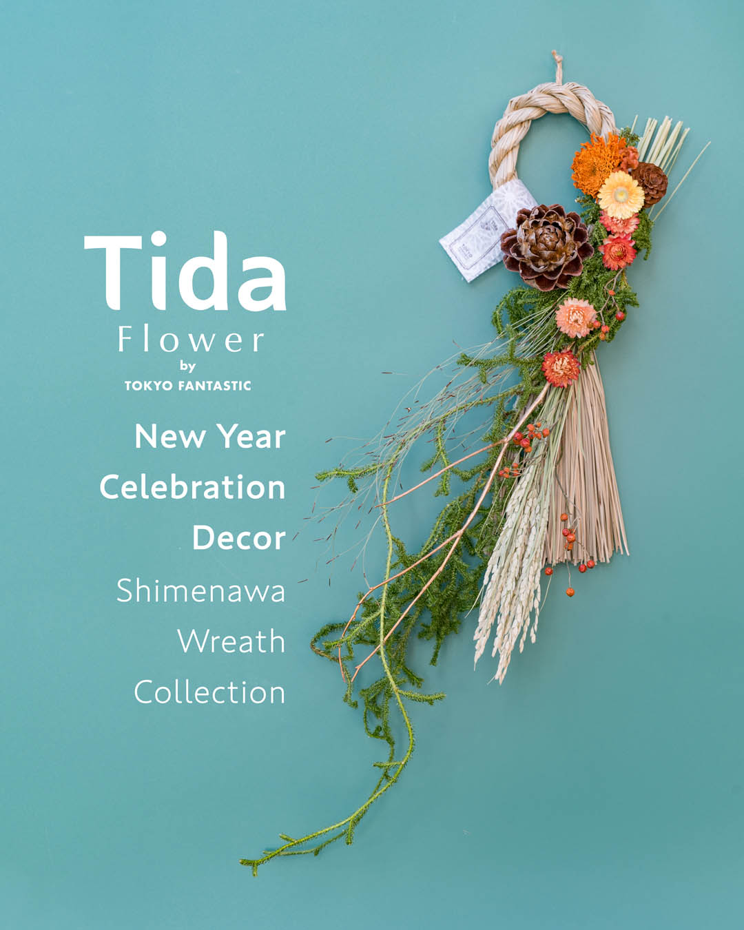 Tida Flowerの、しめ縄リース。