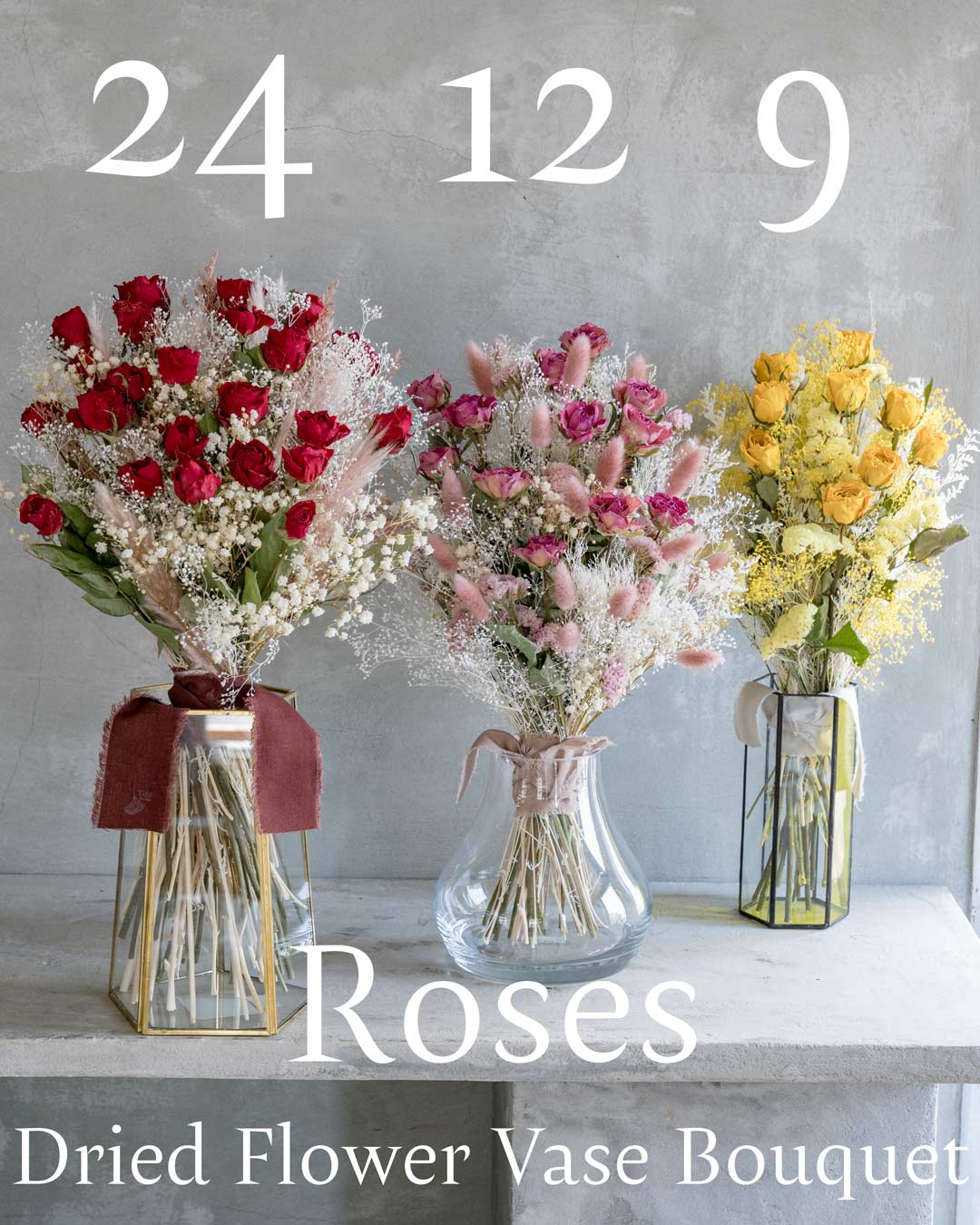 干花花瓶花束 | 乾燥花瓶花束 | Dried Flower Vase Bouquet