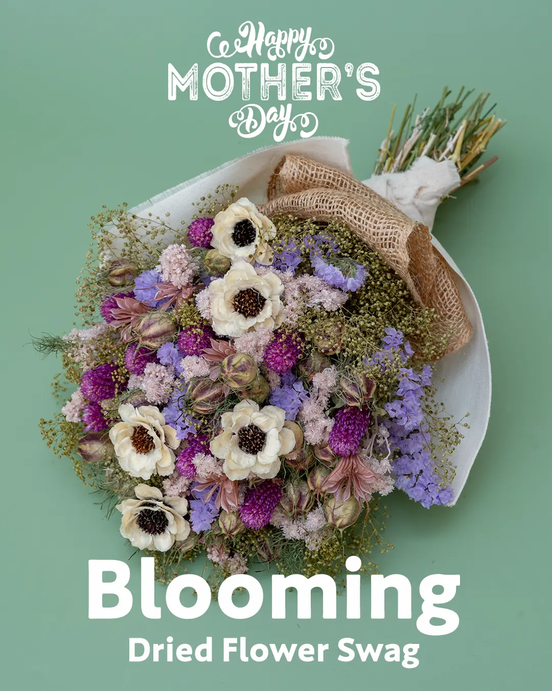 ⑥母の日ドライフラワー花束2025【花畑スワッグ】Blooming Swag